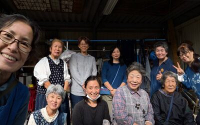 お出かけ絣の時間緯糸藍染💛